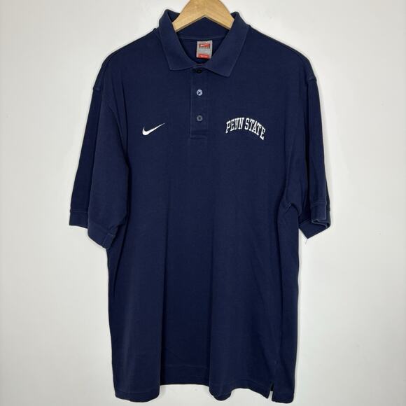 Penn State‎ Lions Nike Fit Dry Short Sleeve Polo Shirt Men XL Knit Embroidered - Picture 2 of 11